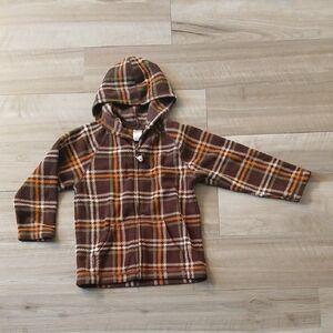 Gymboree Wilderness Lake Plaid Microfleece Zip Hoodie Size 4T-5T (G)